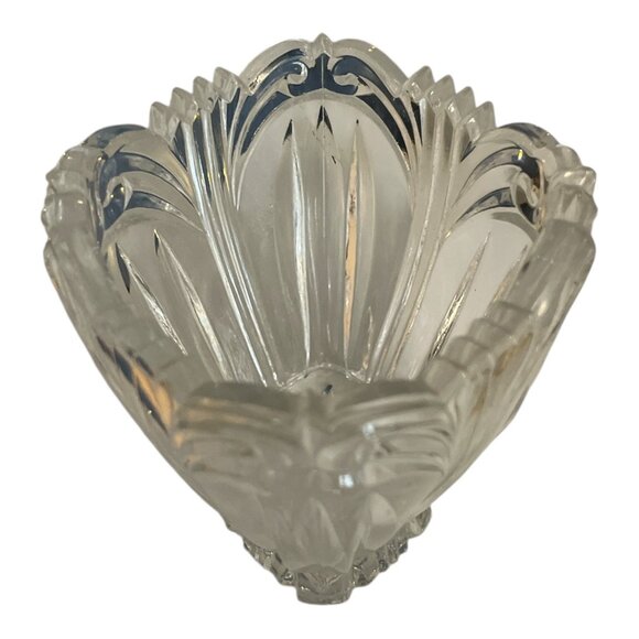 Vintage Pressed Glass Candy or Sauce Bowl – Ornate Fan & Feather Design – Scallo - Picture 2 of 4